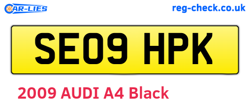 SE09HPK are the vehicle registration plates.