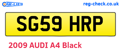 SG59HRP are the vehicle registration plates.