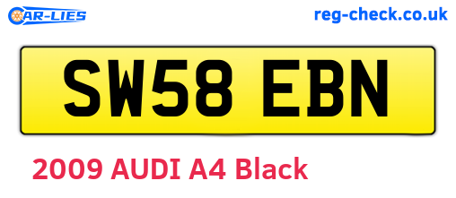 SW58EBN are the vehicle registration plates.