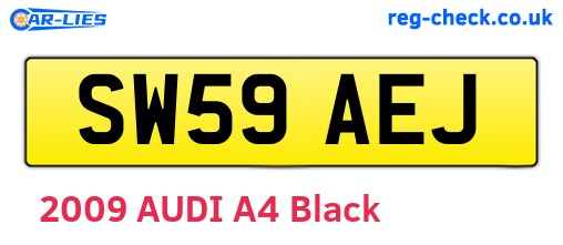 SW59AEJ are the vehicle registration plates.
