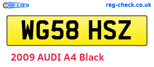 WG58HSZ are the vehicle registration plates.