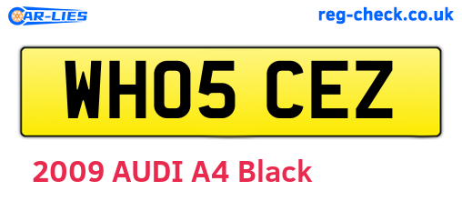 WH05CEZ are the vehicle registration plates.