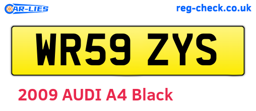 WR59ZYS are the vehicle registration plates.