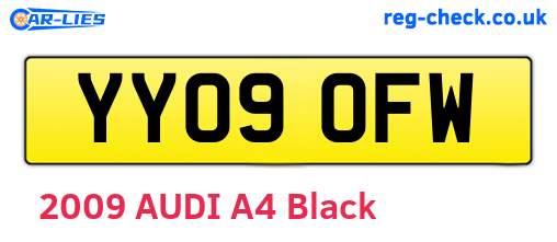 YY09OFW are the vehicle registration plates.