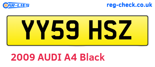YY59HSZ are the vehicle registration plates.
