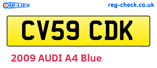 CV59CDK are the vehicle registration plates.