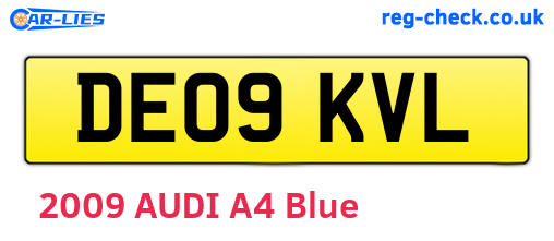 DE09KVL are the vehicle registration plates.