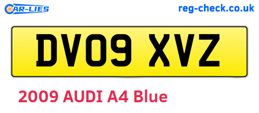 DV09XVZ are the vehicle registration plates.