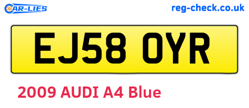EJ58OYR are the vehicle registration plates.