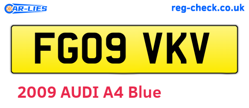 FG09VKV are the vehicle registration plates.