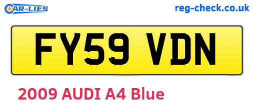 FY59VDN are the vehicle registration plates.