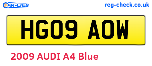 HG09AOW are the vehicle registration plates.