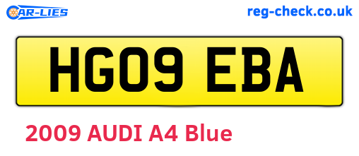 HG09EBA are the vehicle registration plates.