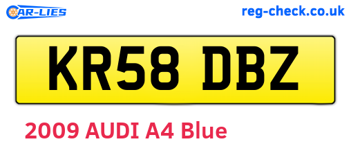 KR58DBZ are the vehicle registration plates.