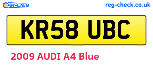 KR58UBC are the vehicle registration plates.