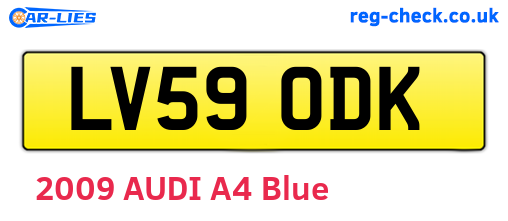 LV59ODK are the vehicle registration plates.