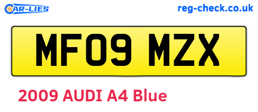 MF09MZX are the vehicle registration plates.