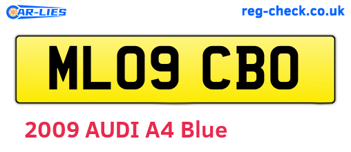 ML09CBO are the vehicle registration plates.