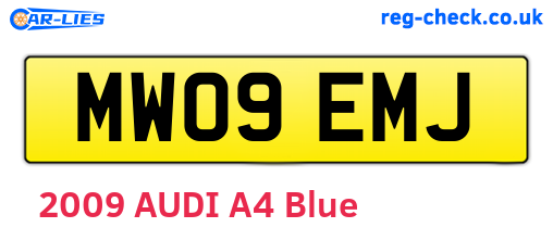 MW09EMJ are the vehicle registration plates.