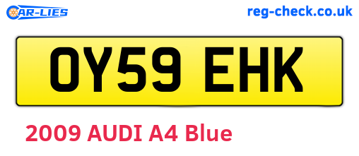 OY59EHK are the vehicle registration plates.