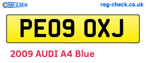 PE09OXJ are the vehicle registration plates.