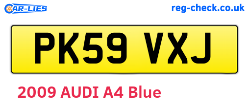 PK59VXJ are the vehicle registration plates.