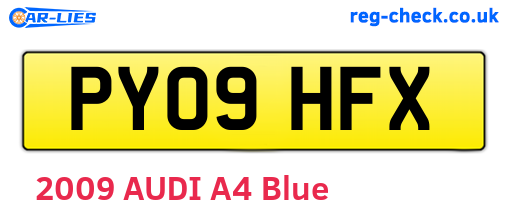 PY09HFX are the vehicle registration plates.