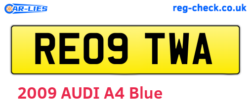 RE09TWA are the vehicle registration plates.