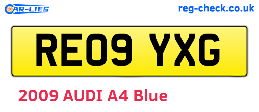 RE09YXG are the vehicle registration plates.