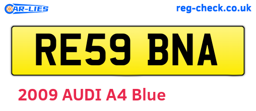 RE59BNA are the vehicle registration plates.