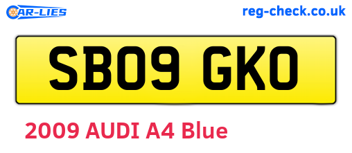 SB09GKO are the vehicle registration plates.