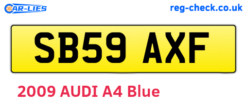 SB59AXF are the vehicle registration plates.