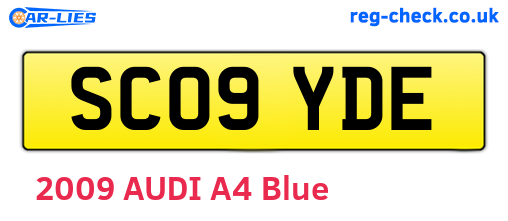 SC09YDE are the vehicle registration plates.