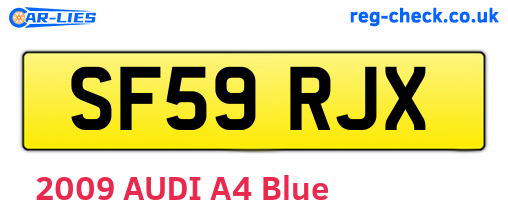 SF59RJX are the vehicle registration plates.