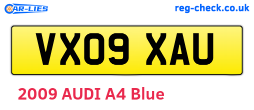 VX09XAU are the vehicle registration plates.