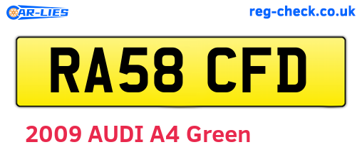 RA58CFD are the vehicle registration plates.