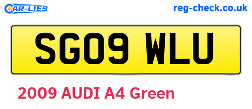 SG09WLU are the vehicle registration plates.