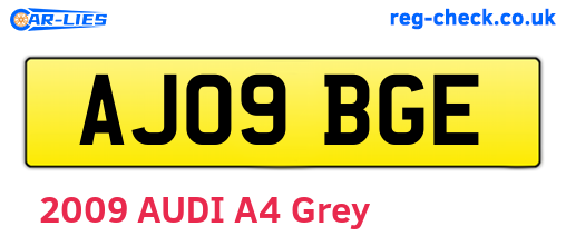 AJ09BGE are the vehicle registration plates.