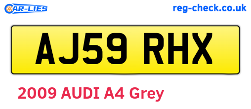 AJ59RHX are the vehicle registration plates.