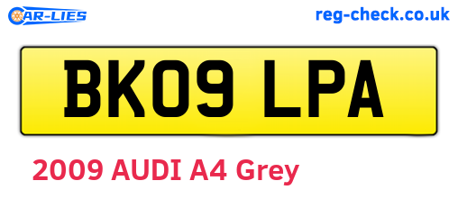 BK09LPA are the vehicle registration plates.