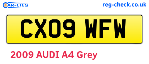 CX09WFW are the vehicle registration plates.