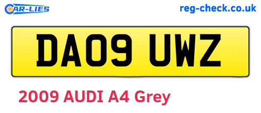 DA09UWZ are the vehicle registration plates.