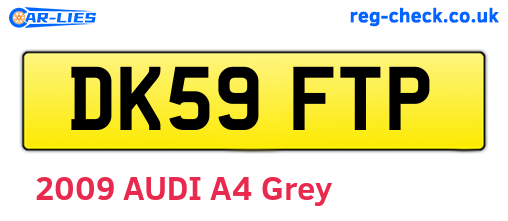 DK59FTP are the vehicle registration plates.