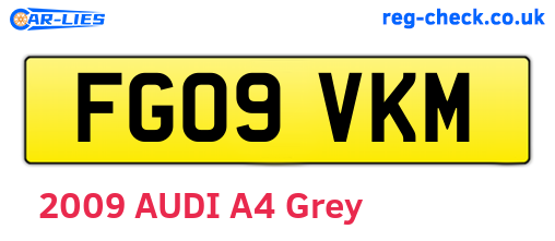 FG09VKM are the vehicle registration plates.
