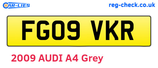 FG09VKR are the vehicle registration plates.