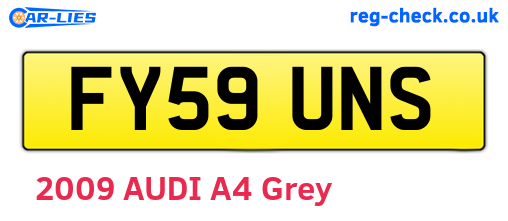 FY59UNS are the vehicle registration plates.