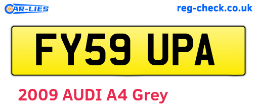 FY59UPA are the vehicle registration plates.