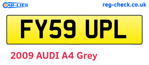 FY59UPL are the vehicle registration plates.