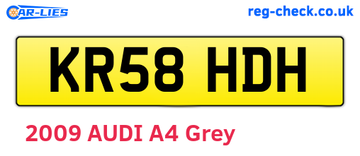 KR58HDH are the vehicle registration plates.