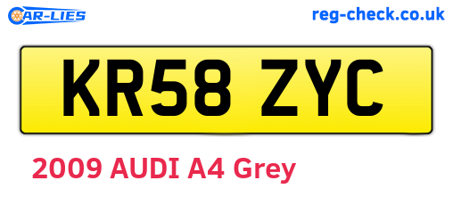 KR58ZYC are the vehicle registration plates.